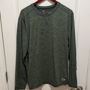 Men's Long-Sleeve Heathered Olive Performance Tee